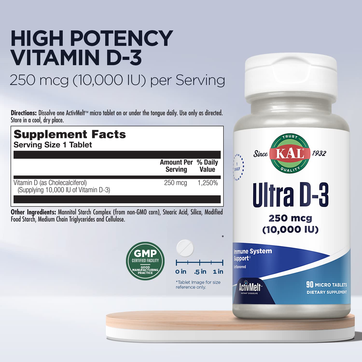 Kal Ultra D3 tablettes dissolvantes rapides permettent une prise sans effort.