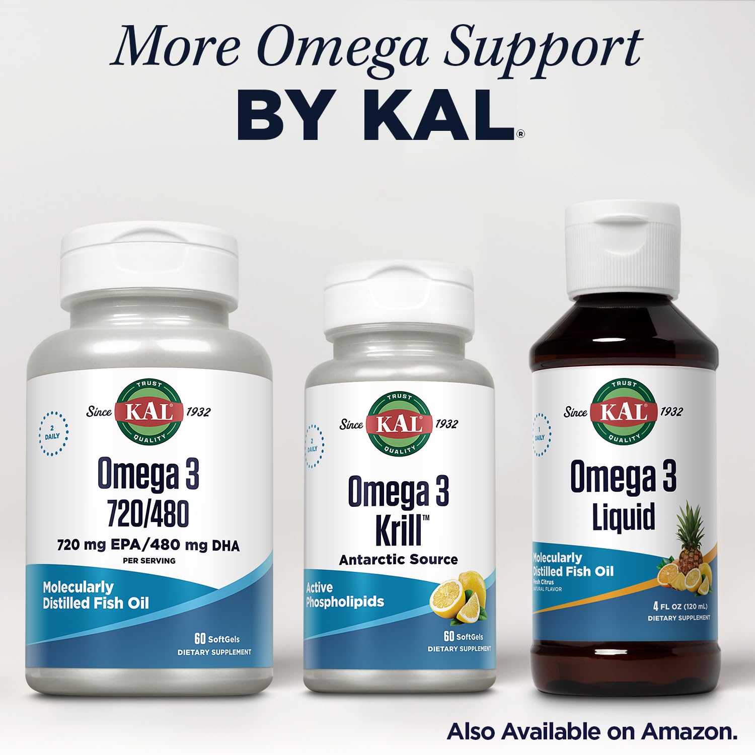 KAL Ultra Omega 3-6-9, huile épurée et sans contaminants.