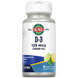 KAL Vitamin D-3 ActivMelt bouteille avec dosage pratique et facilité d’emploi.