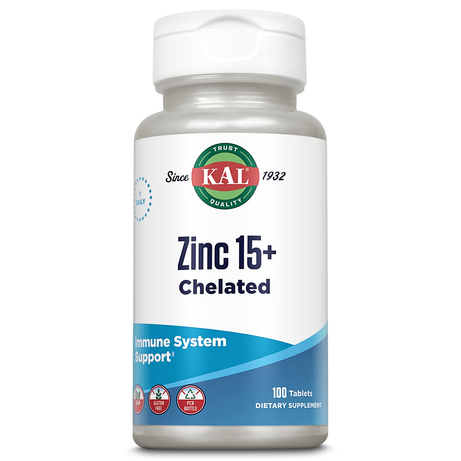 Kal Zinc 15+ bouteille vue avant soutien potentiel du métabolisme