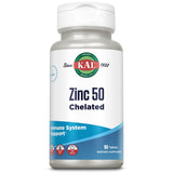 KAL Zinc 50 mg chelaté en flacon, soutient potentiellement le système immunitaire.