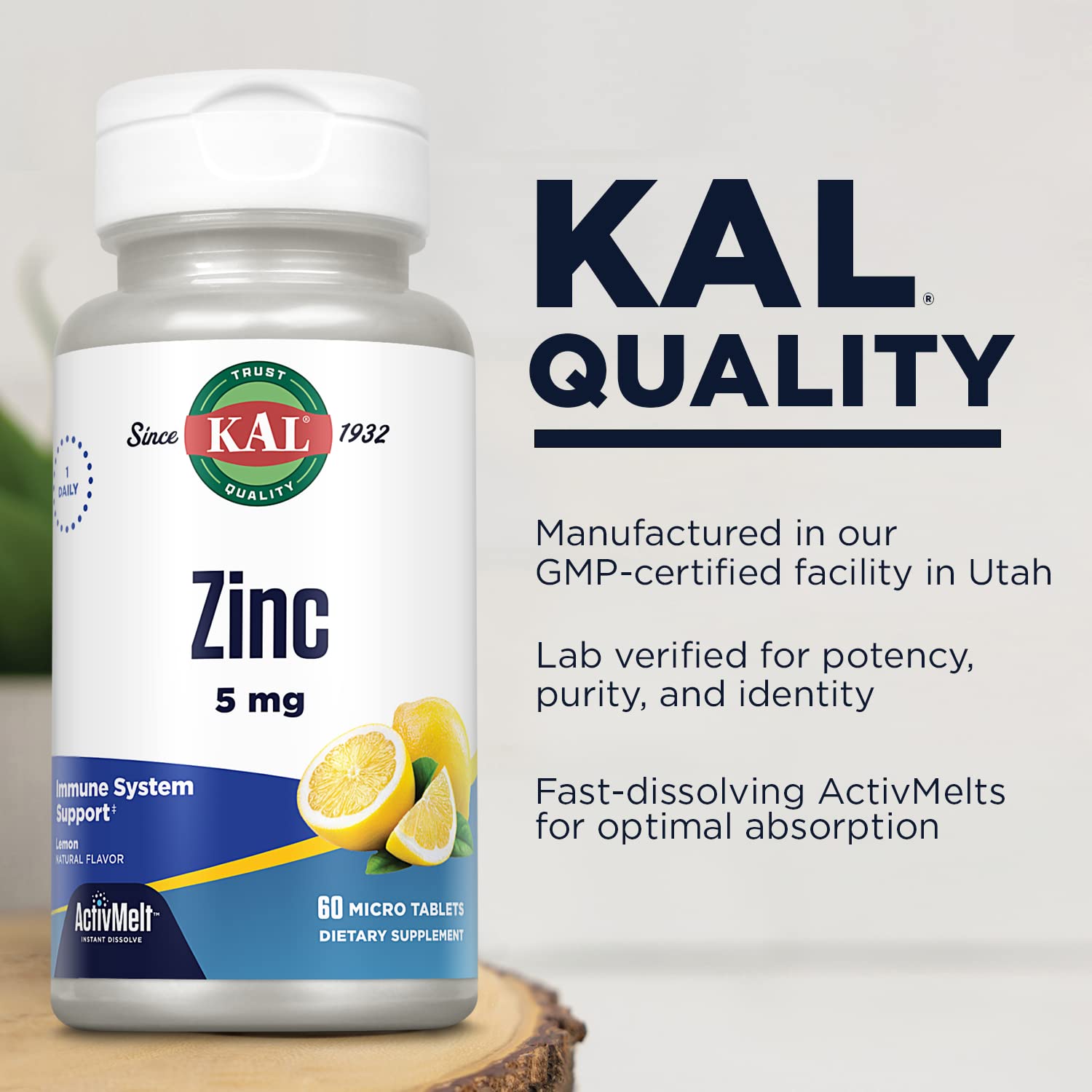 KAL Zinc 5 mg dissolution linguale, administration discrète.