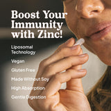 Gélules vertes KAL Zinc liposomale, absorption potentielle améliorée.