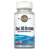 KAL Zinc Orotate, bouteille, potentiel soutien immunitaire et métabolisme.
