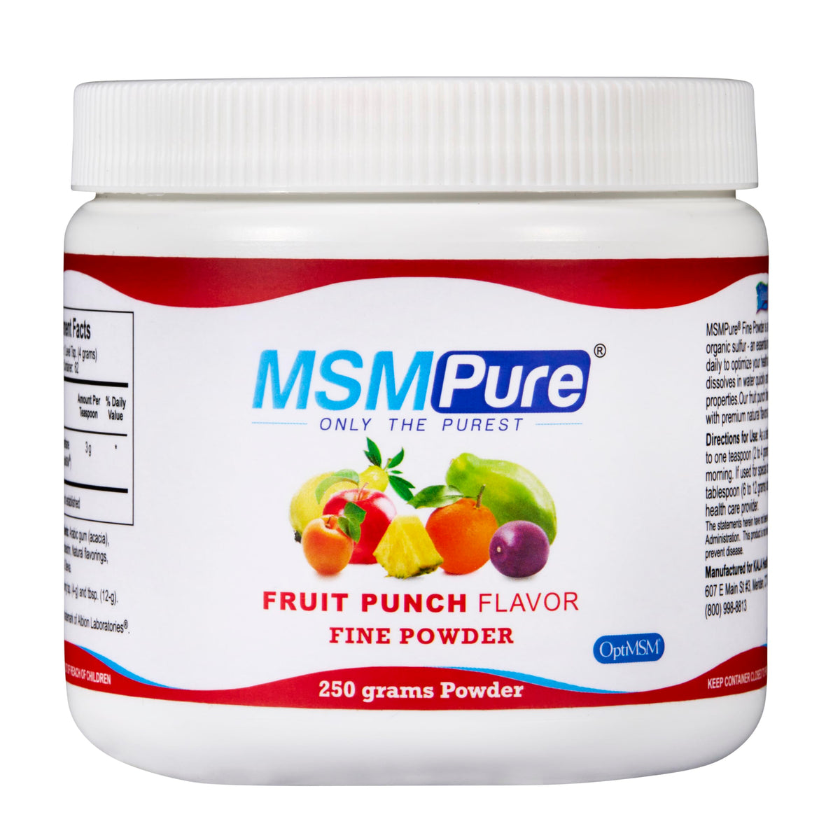 KALA HEALTH MSMPure flacon avec poudre fine, soutien potentiel des articulations