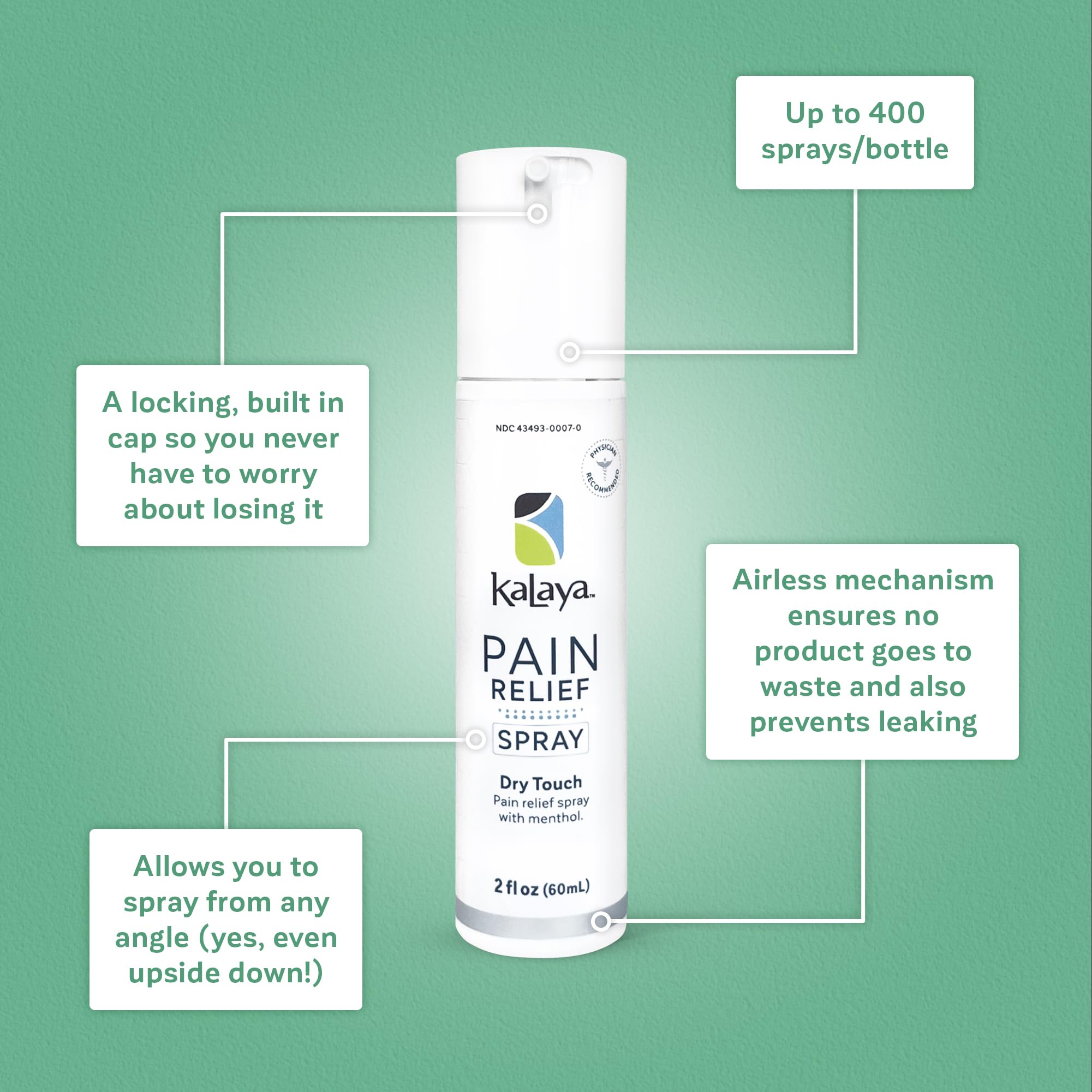 Kalaya Naturals application sans fuite, solution polyvalente pour douleurs articulaires.