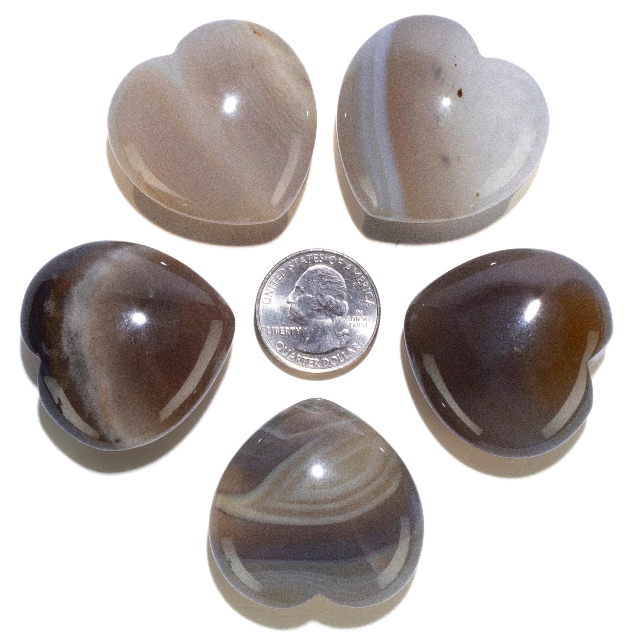 KALIFANO Cœur agate détail bandes – texture naturelle propice à la méditation.
