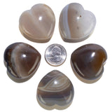 KALIFANO Cœur agate détail bandes – texture naturelle propice à la méditation.