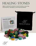 KALIFANO agate œil-de-chat, pierres polies, favorise l'attention et la clarté mentale.