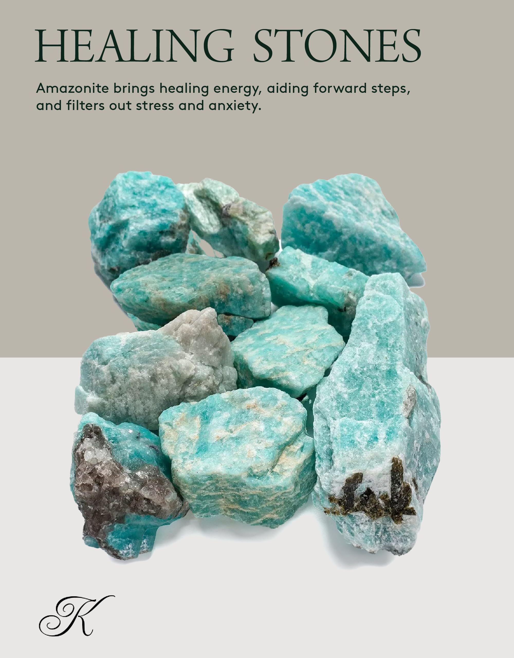 KALIFANO Amazonite détail lustre profond, couleur riche pour collection de pierres.