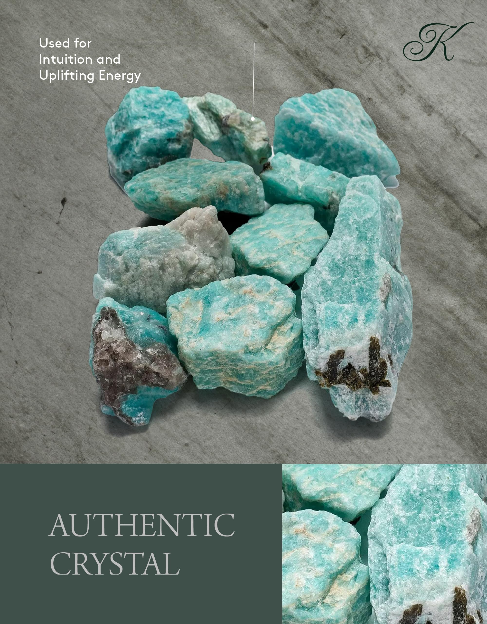 KALIFANO Amazonite énergie élevée, idéale pour le lapidaire et le travail artisanal.