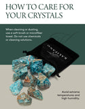 KALIFANO Apatite bleue brute – texture variée et tailles adaptées au tumbling.