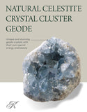 Géode Celestite Kalifano brute naturelle — pièce unique pour votre déco spirituelle.