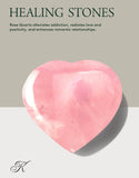 KALIFANO Cœur quartz rose gravure artisanale et toucher soyeux.