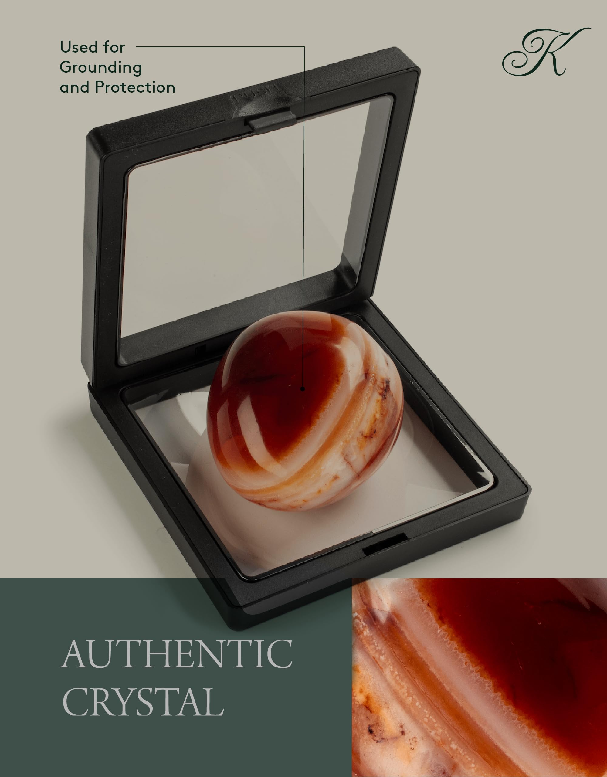 KALIFANO Cornaline – Brillance naturelle, couleur vive pour l’inspiration.