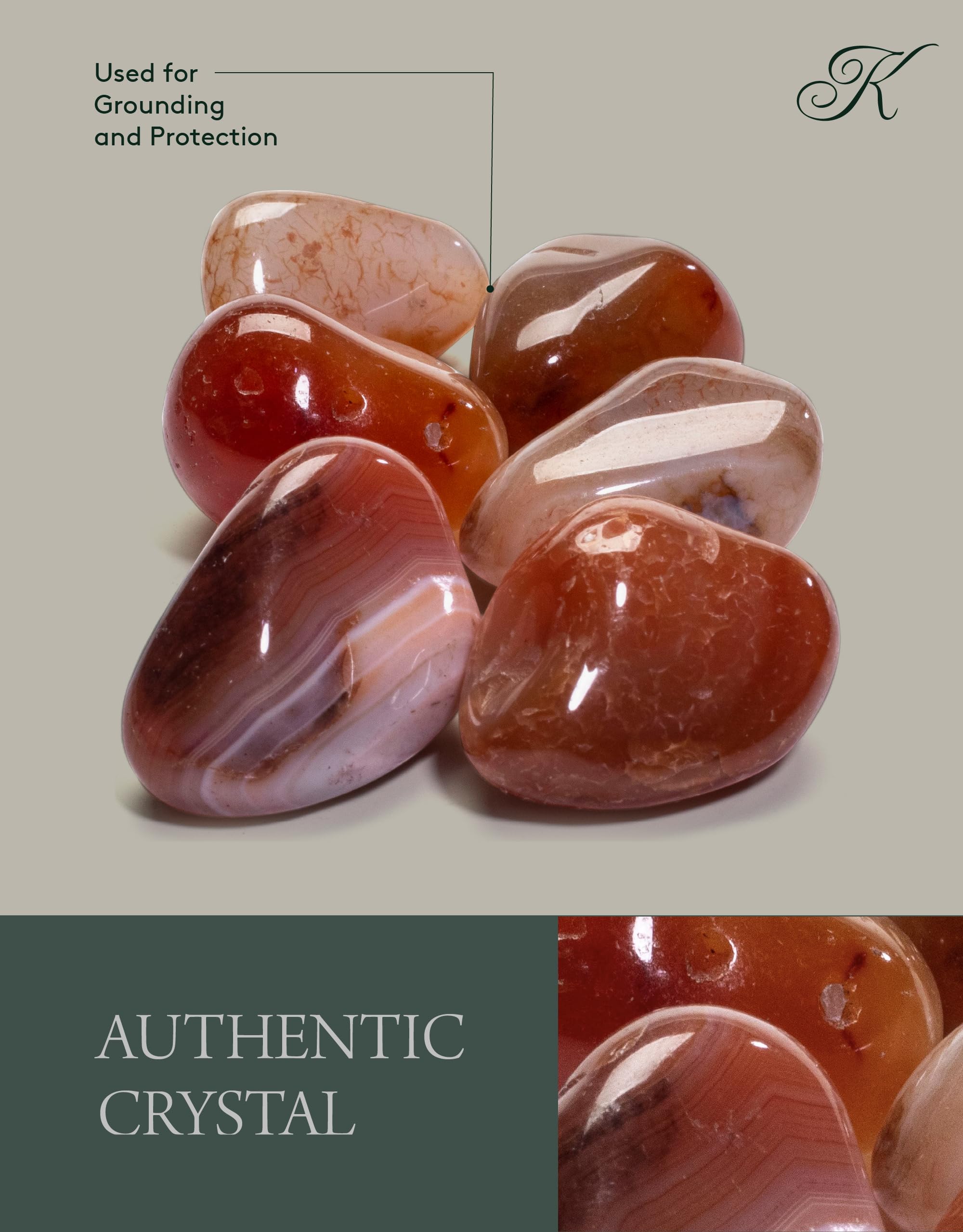 KALIFANO cornaline – cristal Reiki, éclat profond pour pratiques spirituelles.