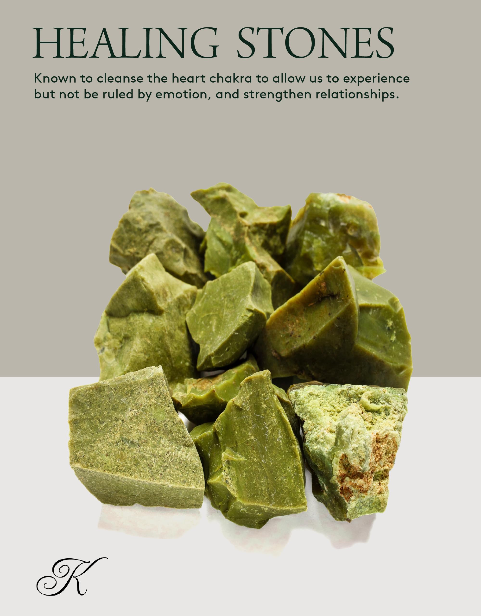KALIFANO opale verte brute, ensemble de 10 pierres pour méditation et énergie équilibrante.