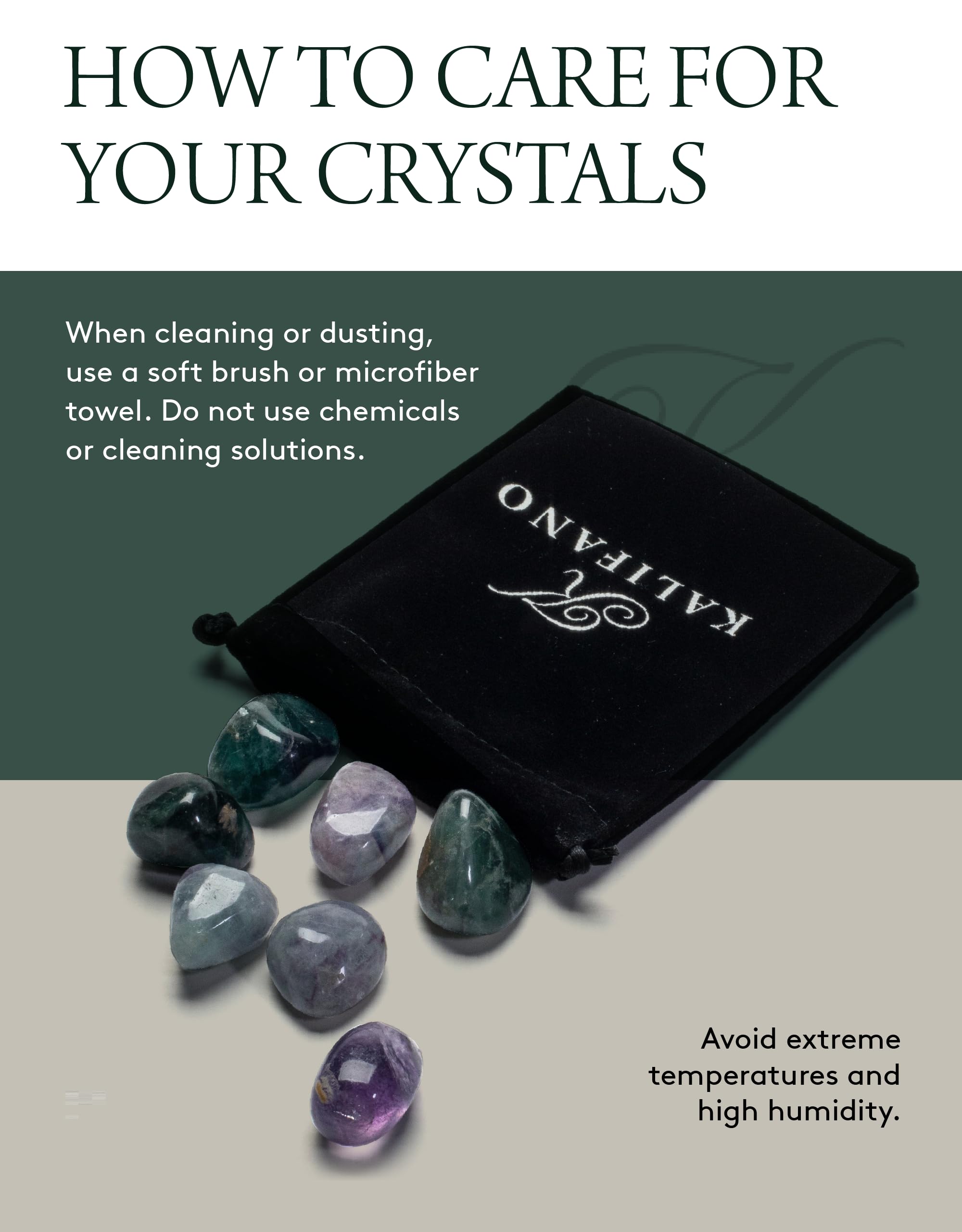 KALIFANO fluorite coffret cadeau prêt à offrir.