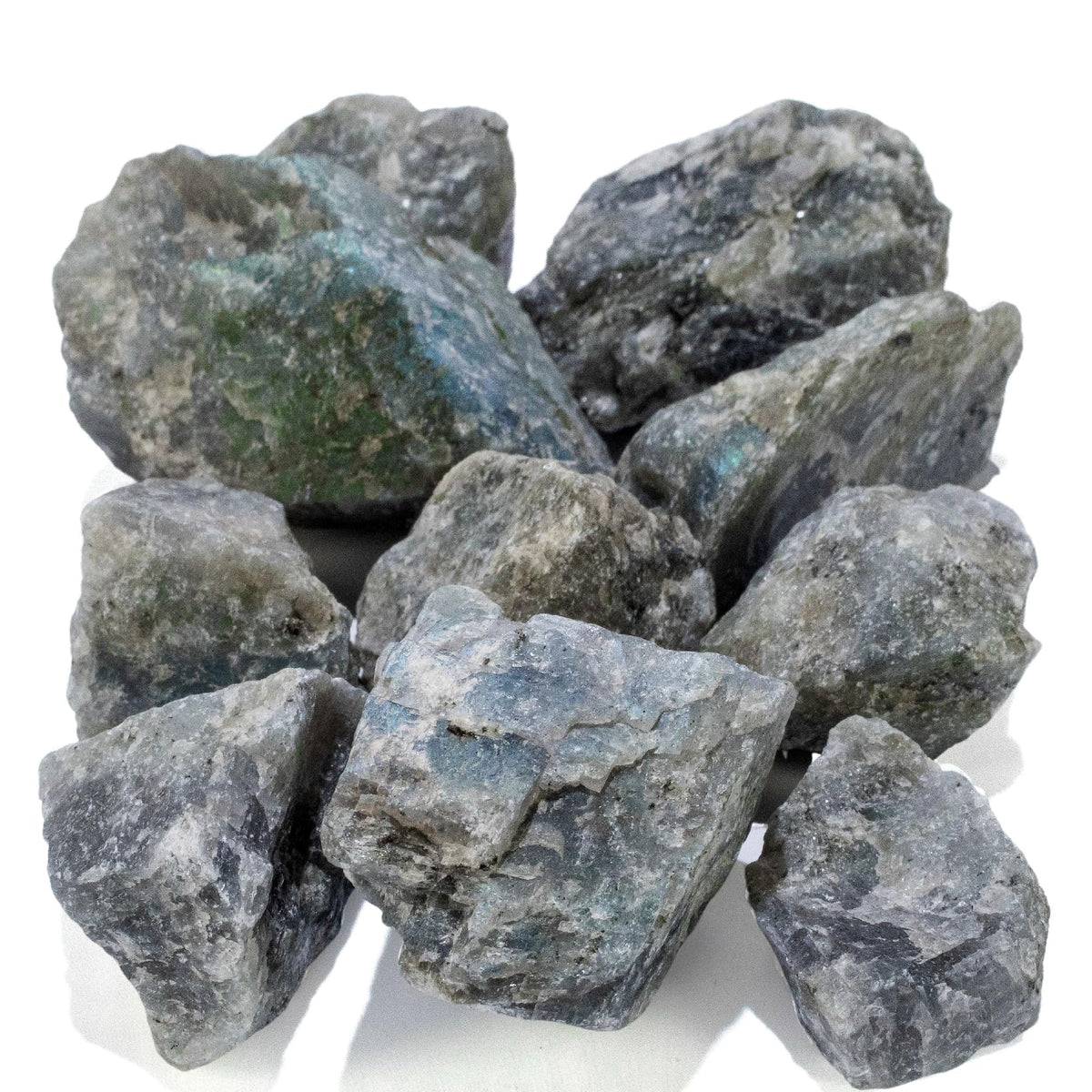 Ensemble de 10 pierres Labradorite brutes Kalifano pour polissage et lapidaire