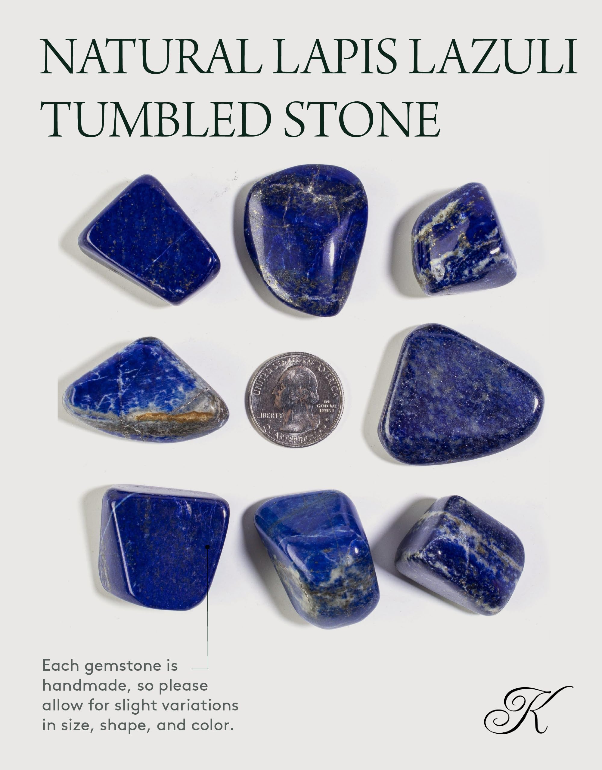 KALIFANO Lapis Lazuli, carte d'information incluse et emballage soigné.