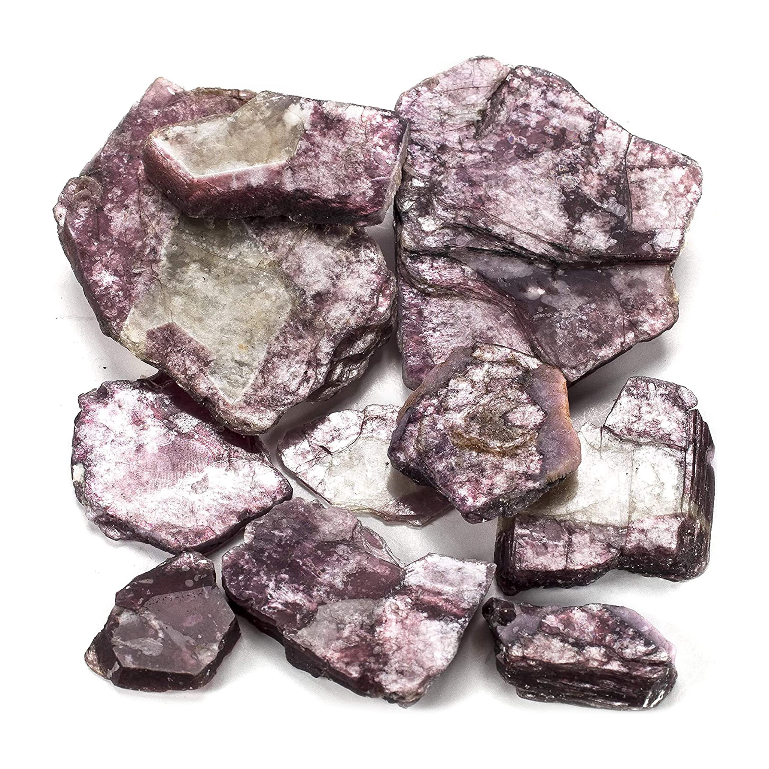 Lepidolite Kalifano: bundle 500+ carats, énergie apaisante pour le calme.