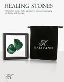 KALIFANO malachite ensemble deux pierres — pièces uniques pour méditation.
