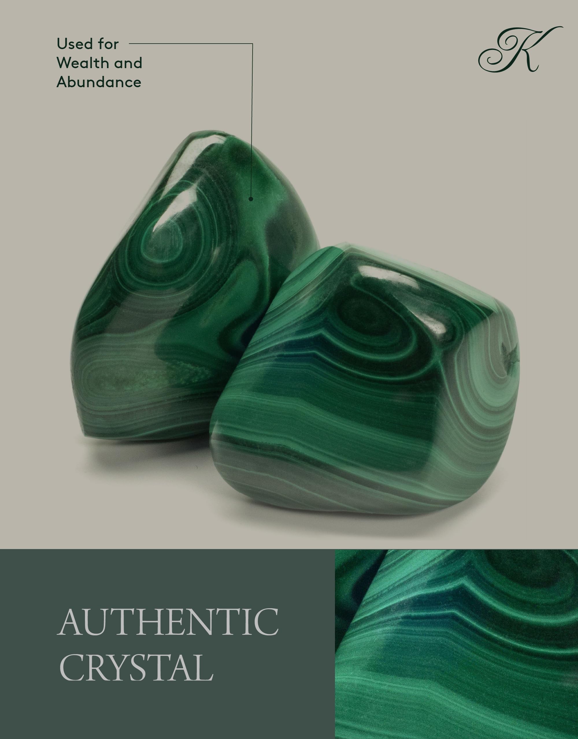 KALIFANO malachite lustre vert profond — décor d autel apaisant.