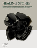KALIFANO Obsidienne brute – détails de grain et couleur naturelle.