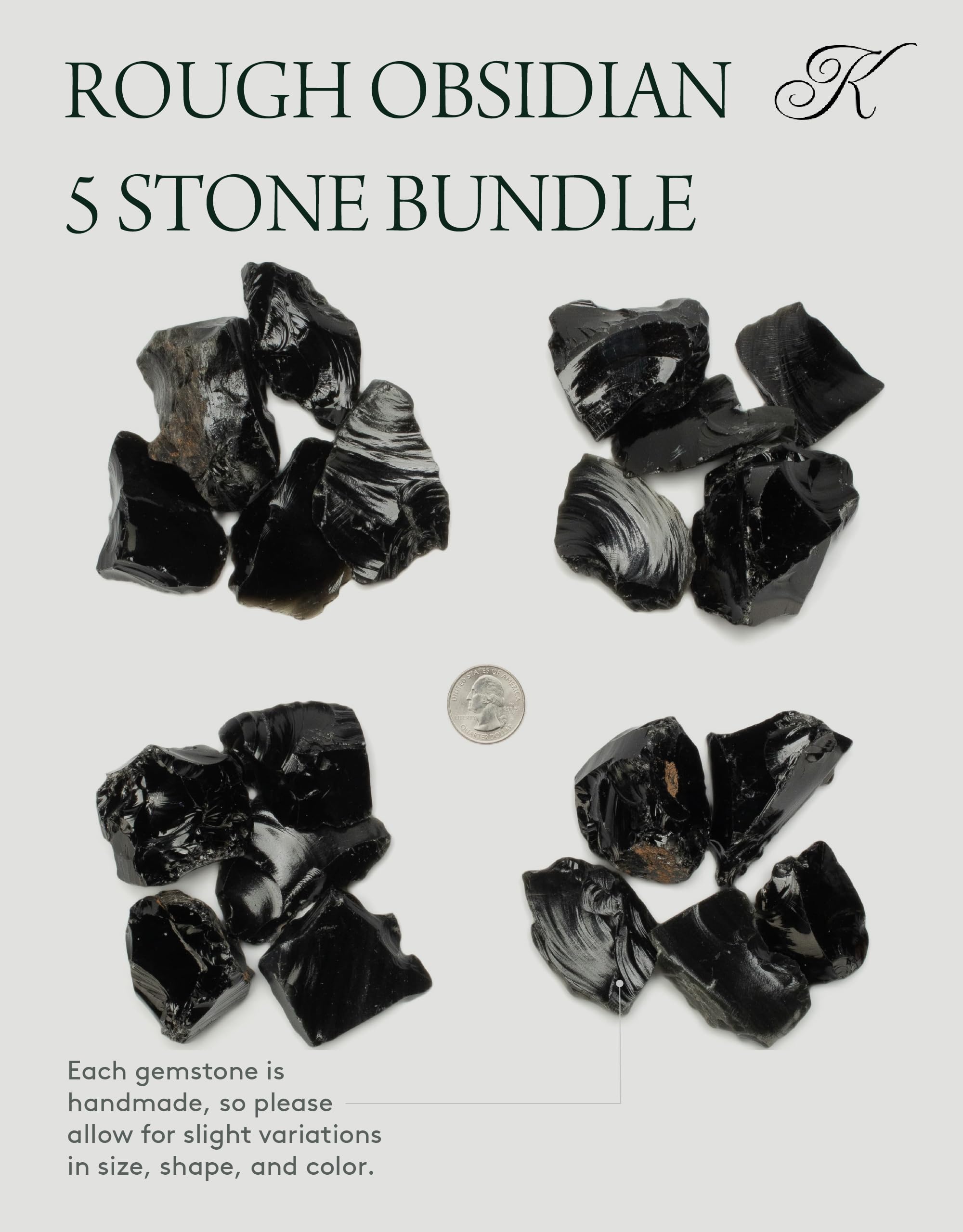 KALIFANO Obsidienne brute – grade AAA, énergie élevée et durabilité.