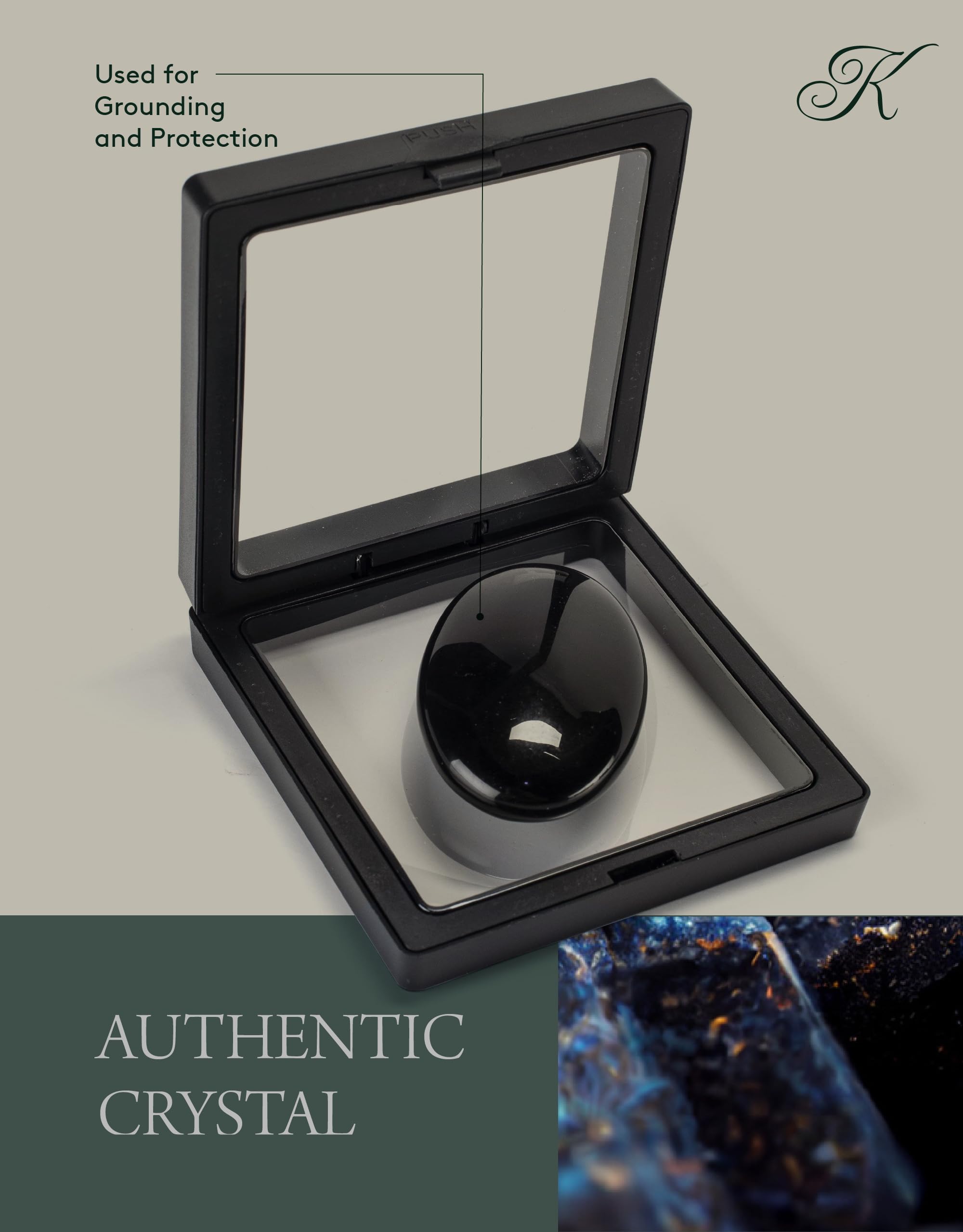Kalifano obsidienne, carte-information : présentation claire des caractéristiques et origine.