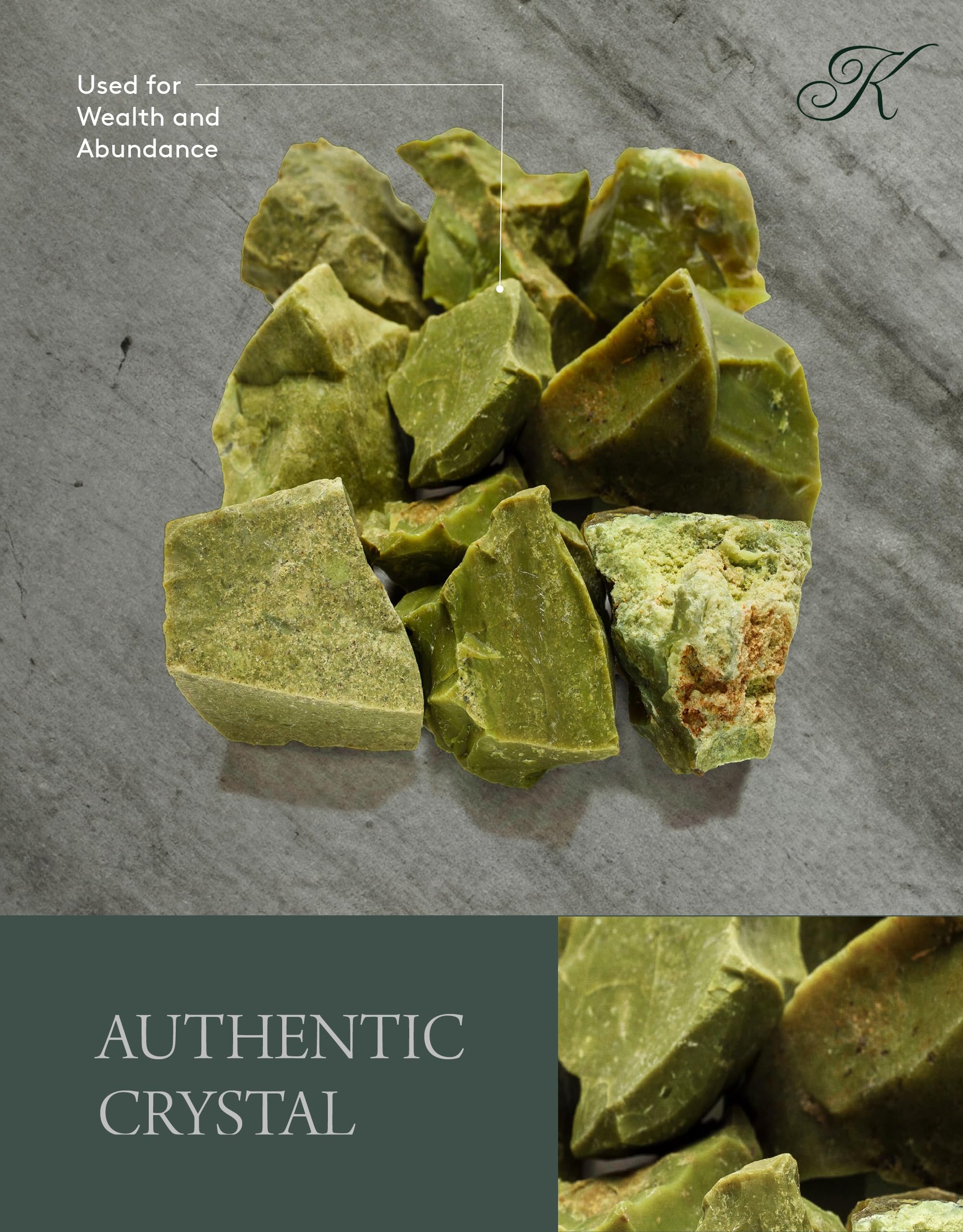 KALIFANO opale verte brute, pierres AAA, couleur riche pour la collection et le travail.