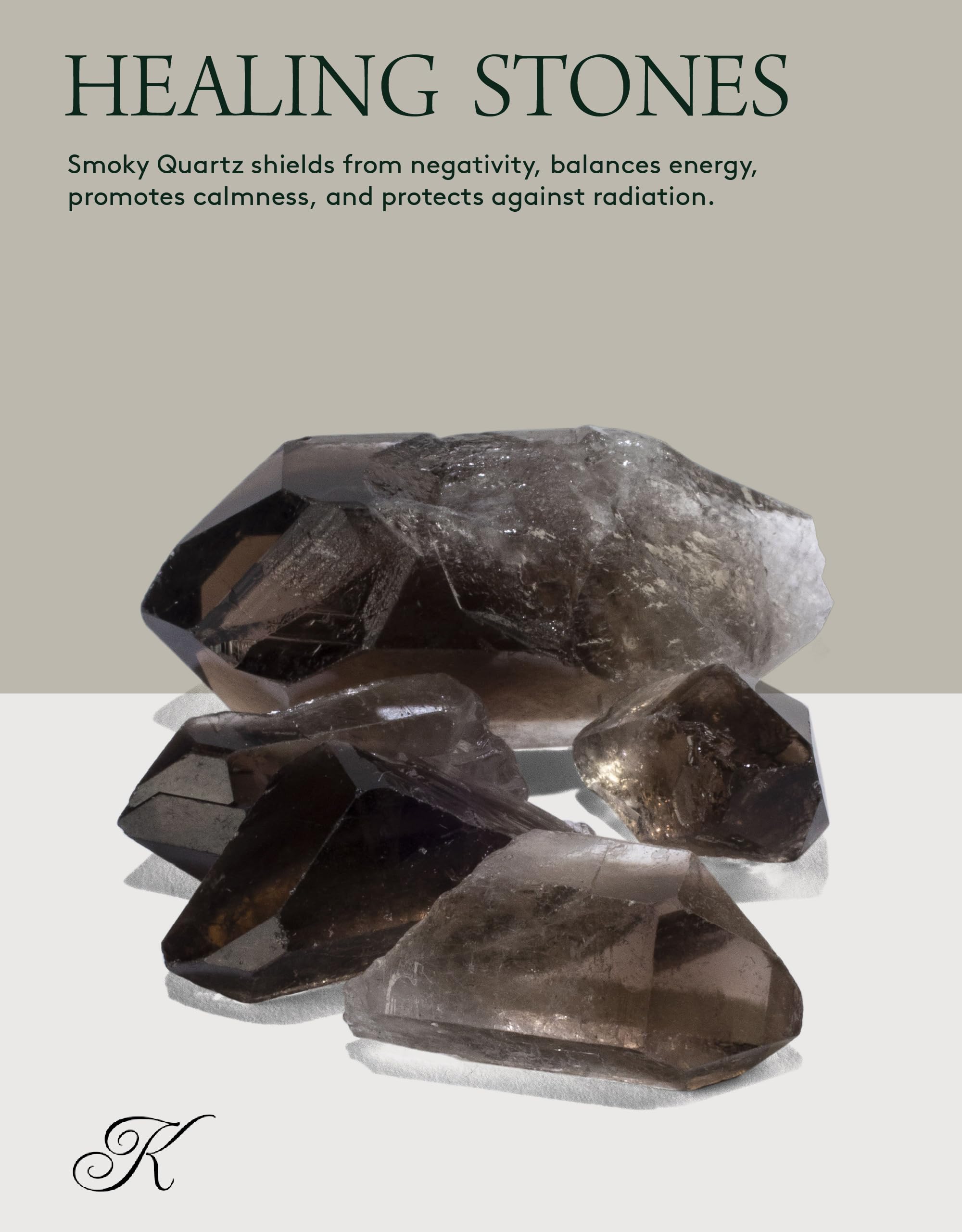 kalifano pointes quartz fumé de tailles variées pour usages polyvalents.