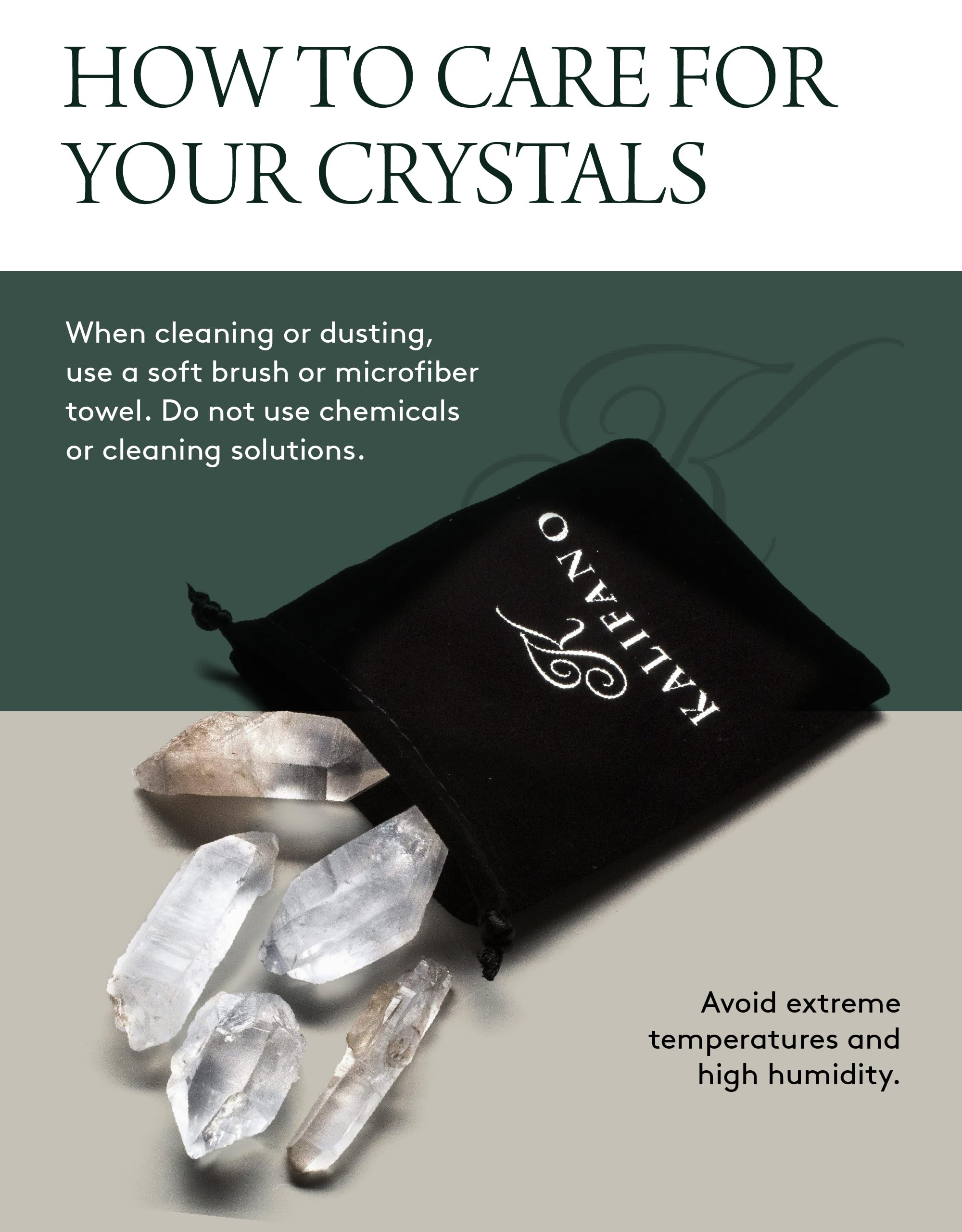 KALIFANO points quartz pour clarité mentale et concentration dans votre rituel.