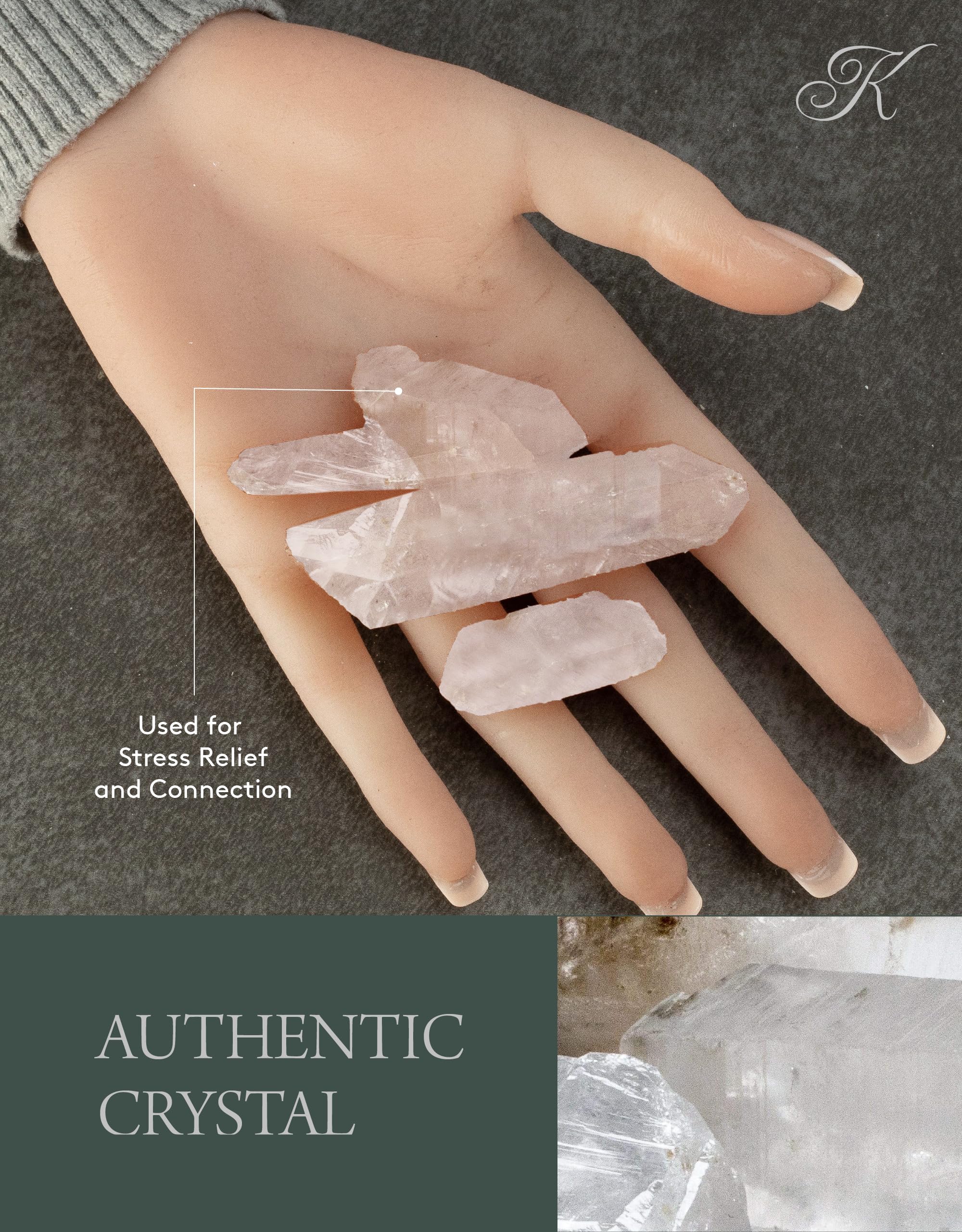 KALIFANO quartz lemurien, carte-information incluse pour contexte.