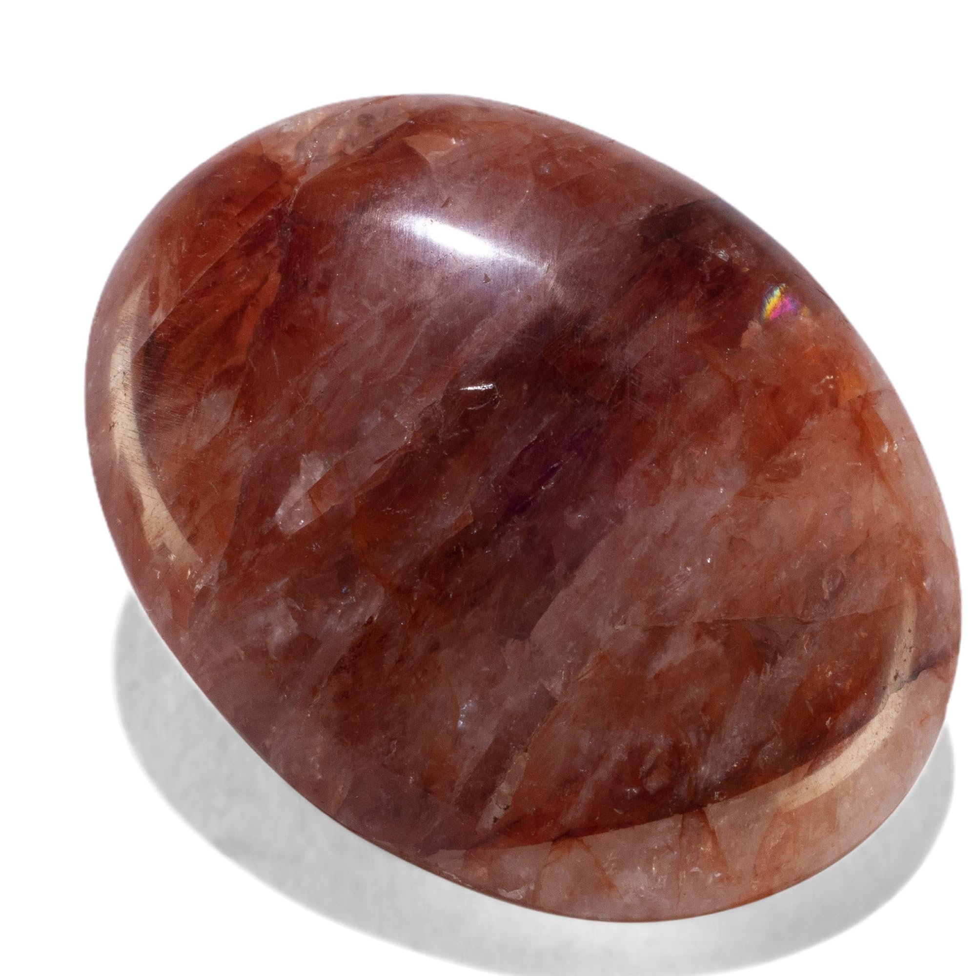 KALIFANO Quartz Feu, pierre de paume, brillance naturelle et énergie apaisante.
