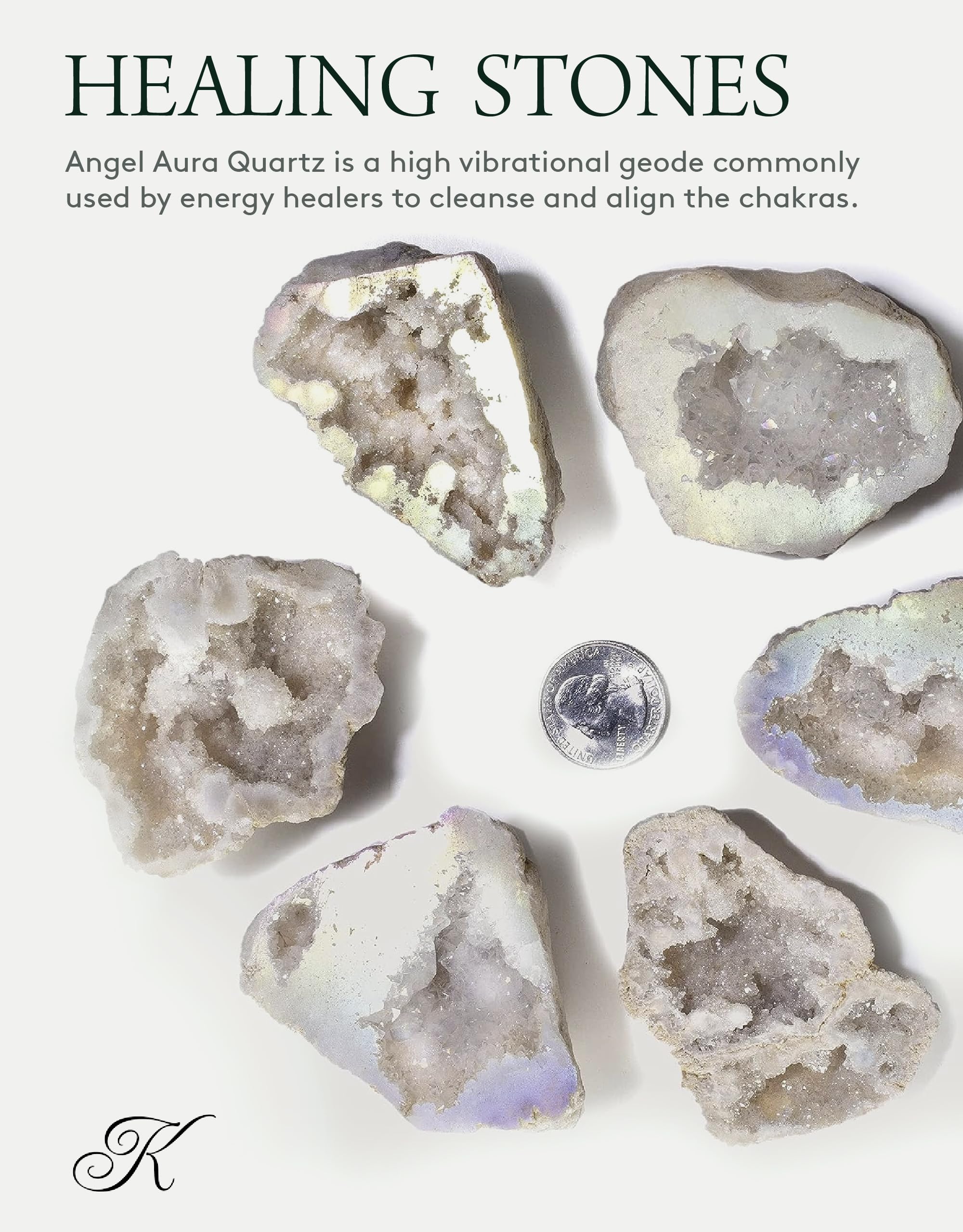 KALIFANO quartz-geode-cluster-druzy: texture brillante favorisant la focalisation visuelle
