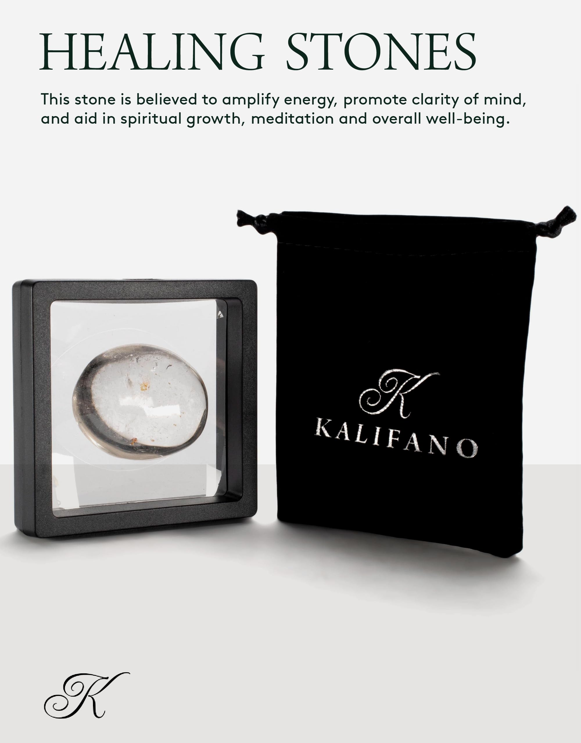 KALIFANO Quartz paume: clarté mentale et concentration au quotidien.