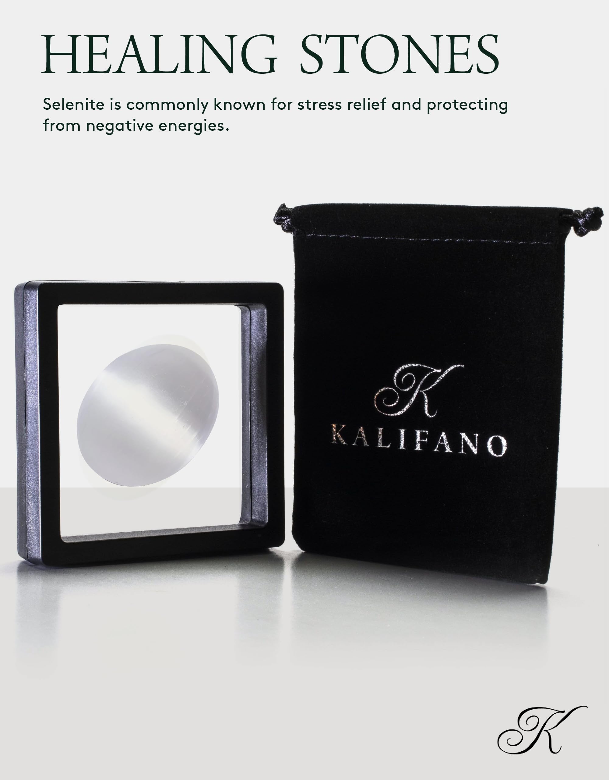 KALIFANO sélénite, pierre palmaire, relaxation et réduction du stress.