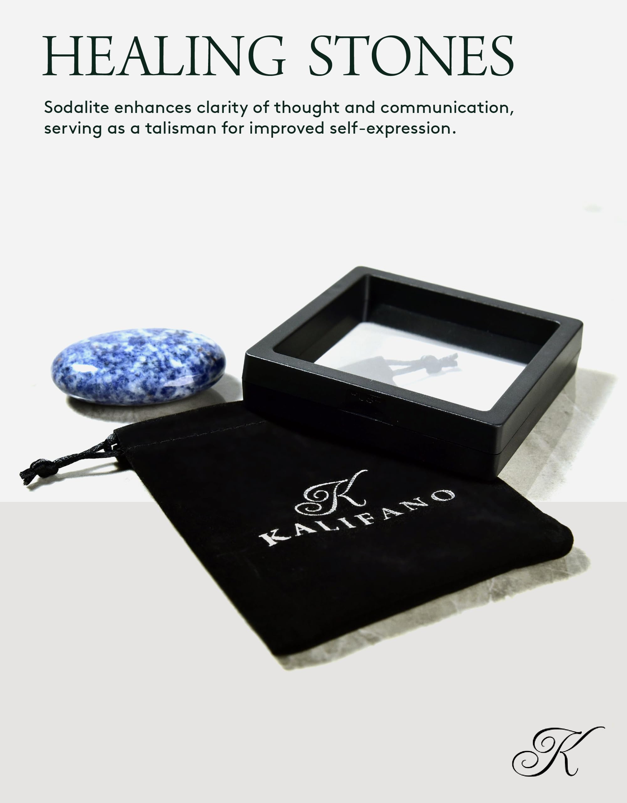 Kalifano Sodalite – brillance bleu royal, énergie apaisante et concentration.