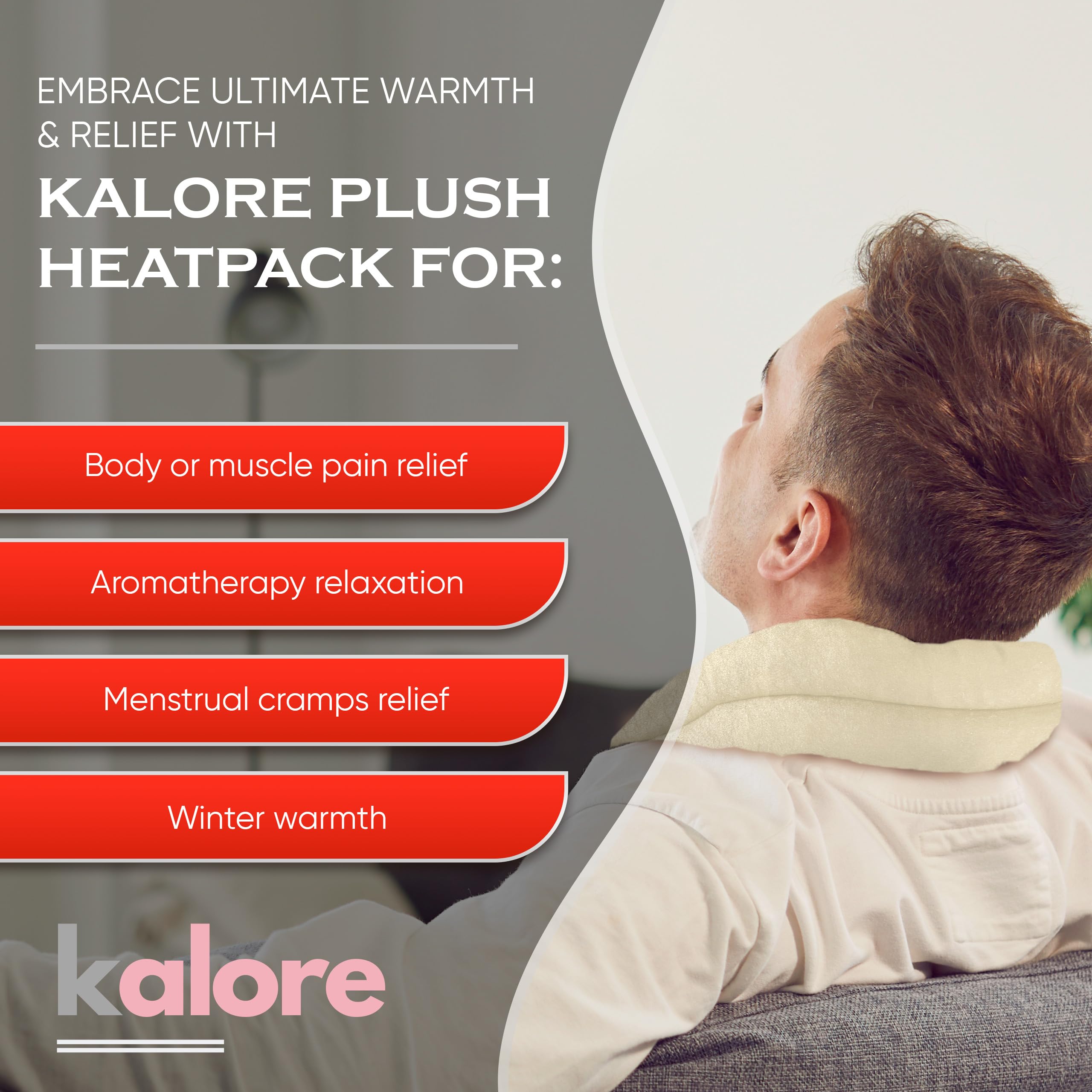 KALORE coussin chauffant dos Velboa offre une chaleur homogène sur le dos.