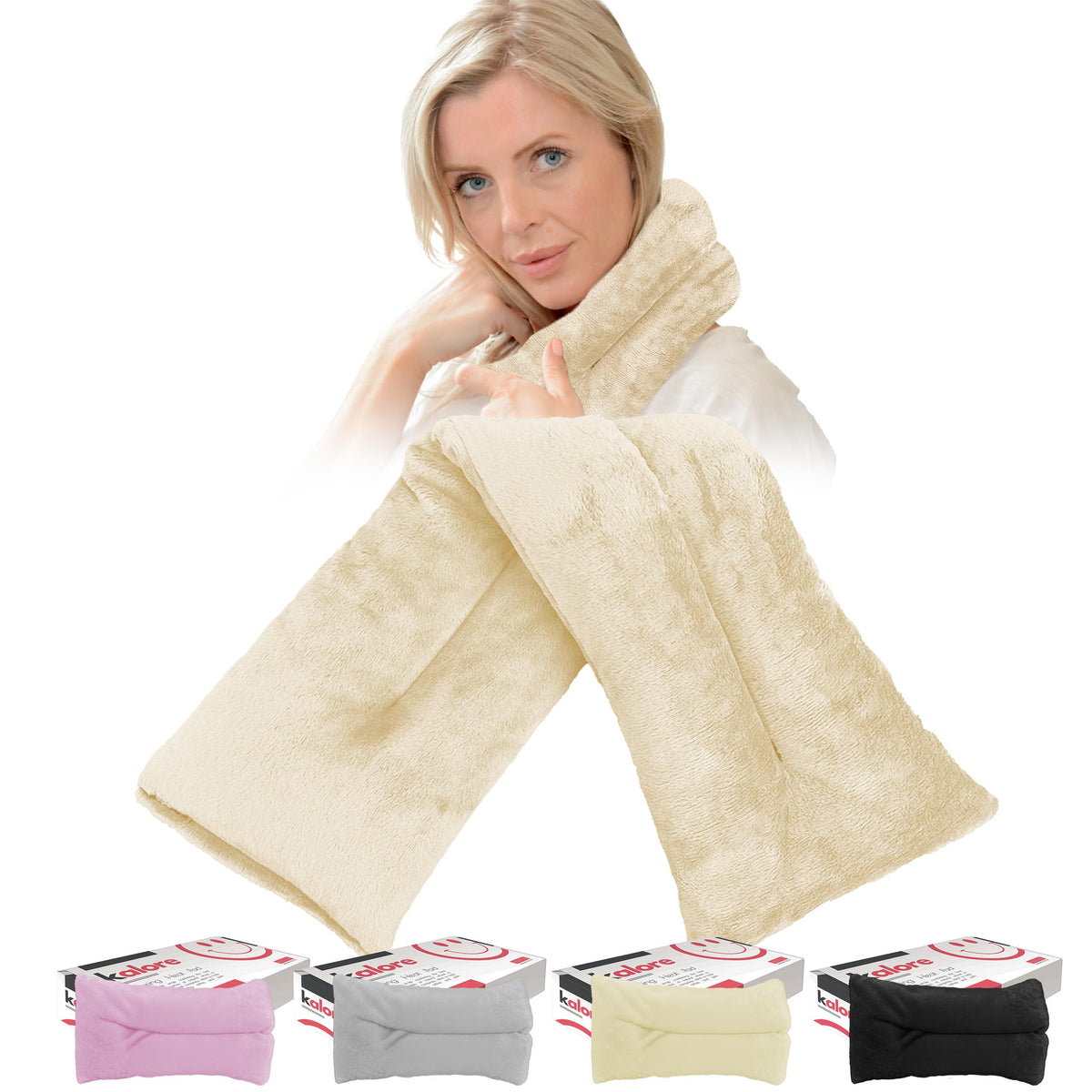 KALORE wrap cou Velboa : chaleur douce et ciblée pour le cou.