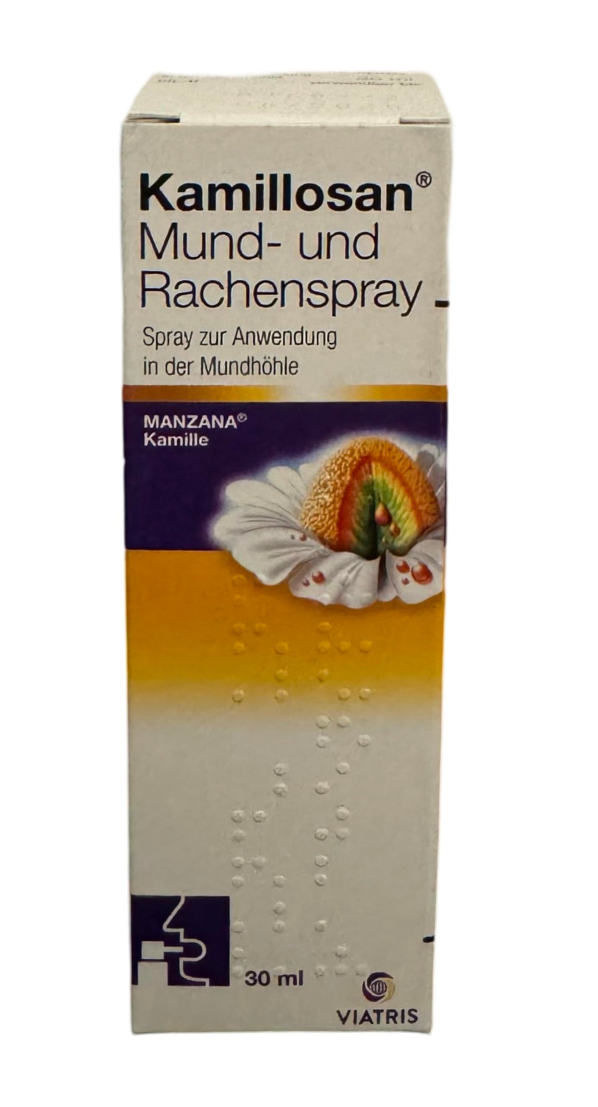 Kamillosan spray-bouche-30ml : flacon compact pour rafraîchir l'haleine après les repas