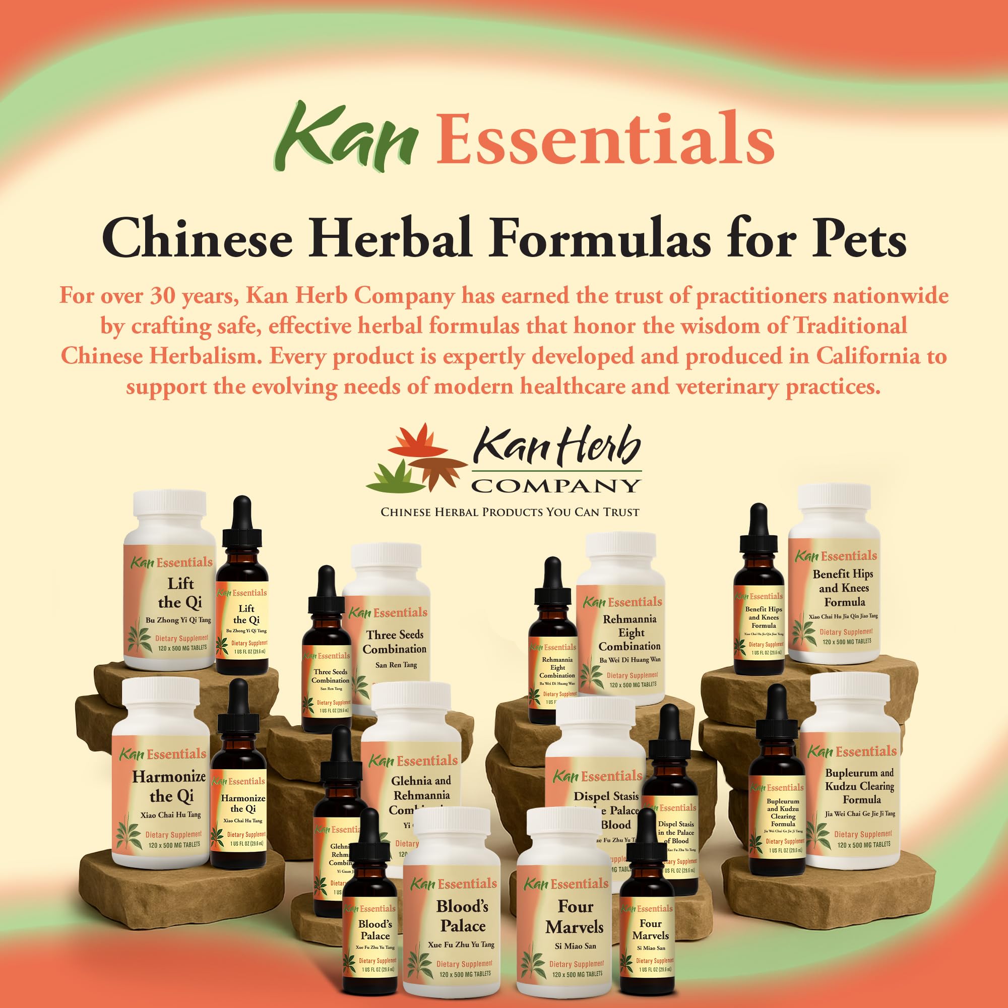 Kan Herb Quatre Merveilles accompagnement naturel, bien-être quotidien possible pour les animaux.