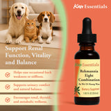 Kan Herb Rehmannia Eight – Icônes chien et chat évoquant l'utilisation animale