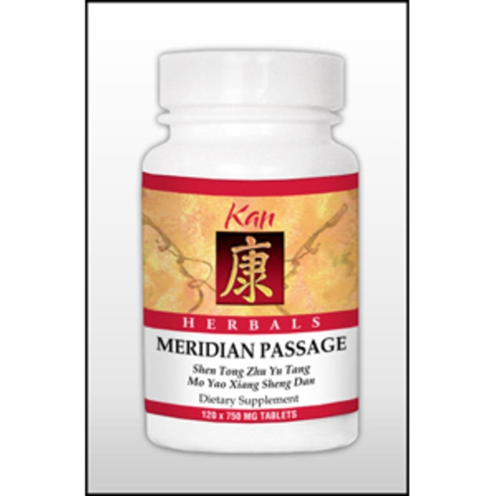 Kan Herbals Meridian Passage – bouteille illustrant les compléments alimentaires pour le bien-être quotidien.