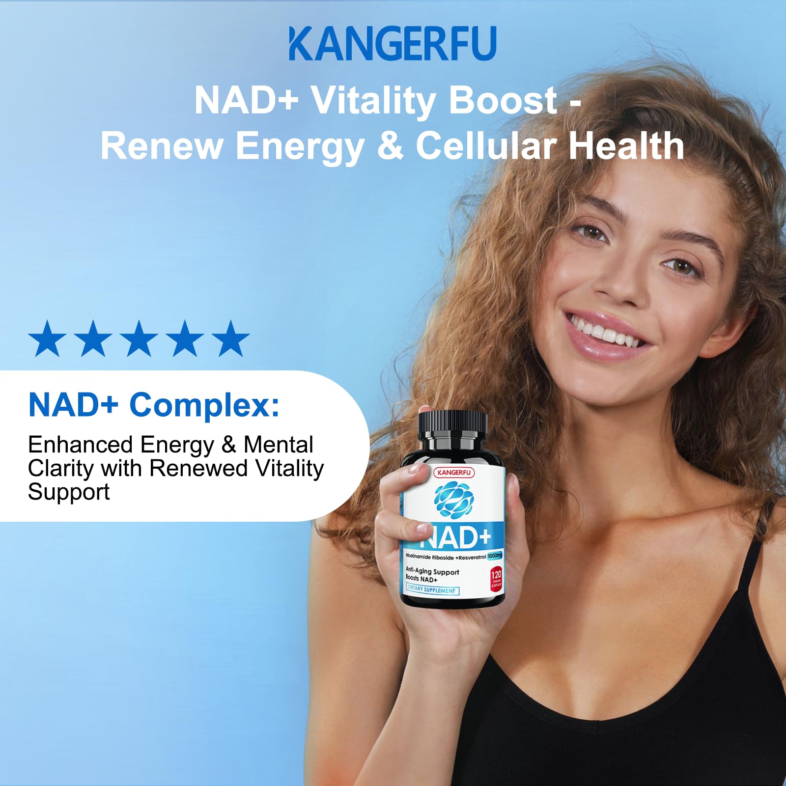 KANGERFU NAD Resveratrol liposomale – Routine quotidienne simplifiée pour la vitalité.
