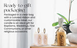 Bougie Kanica design traditionnel rond Notre-Dame de Guadalupe, symbole de recueillement.