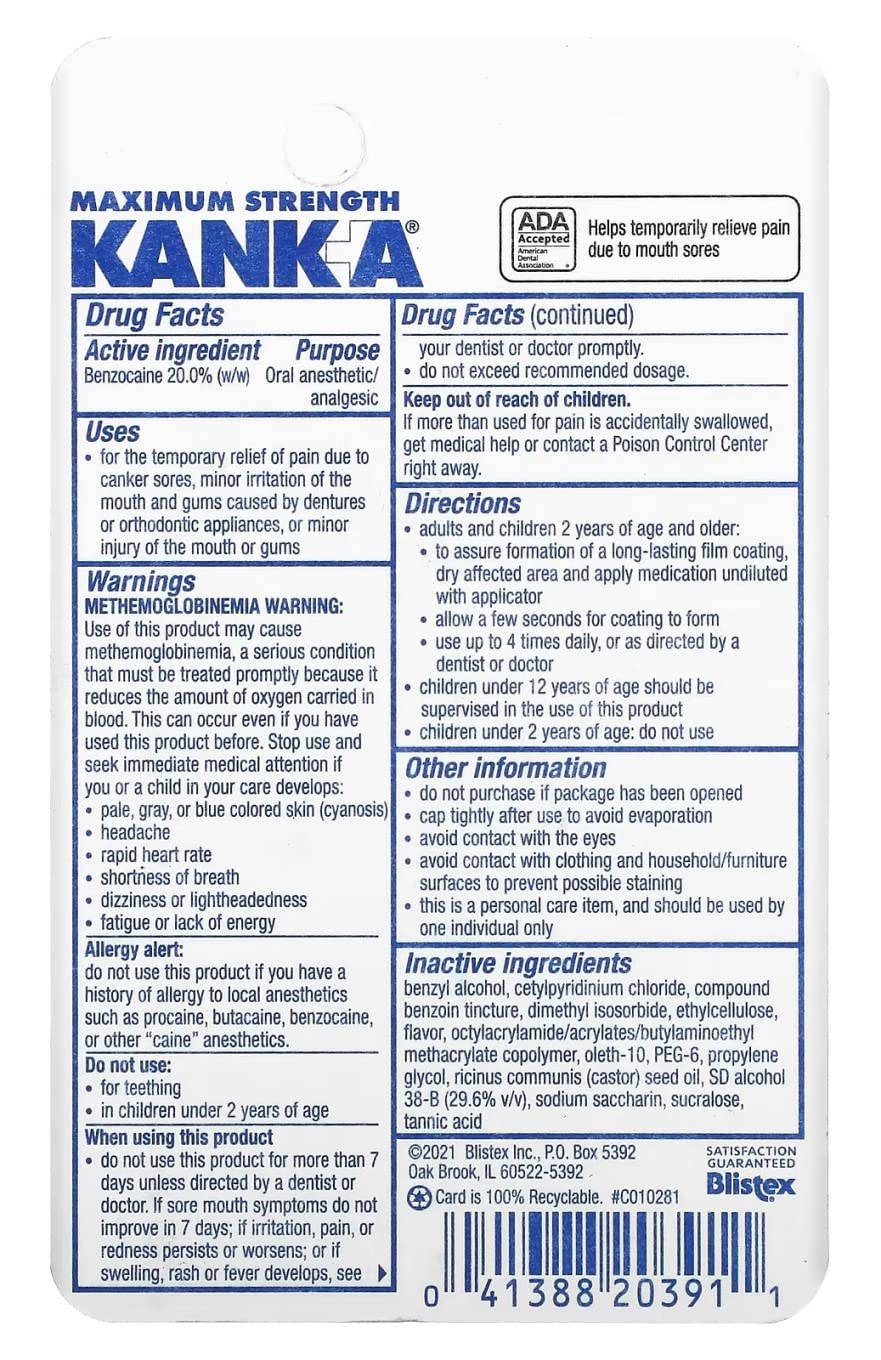 Kank-A crée un film protecteur durable pour ulcérations buccales.