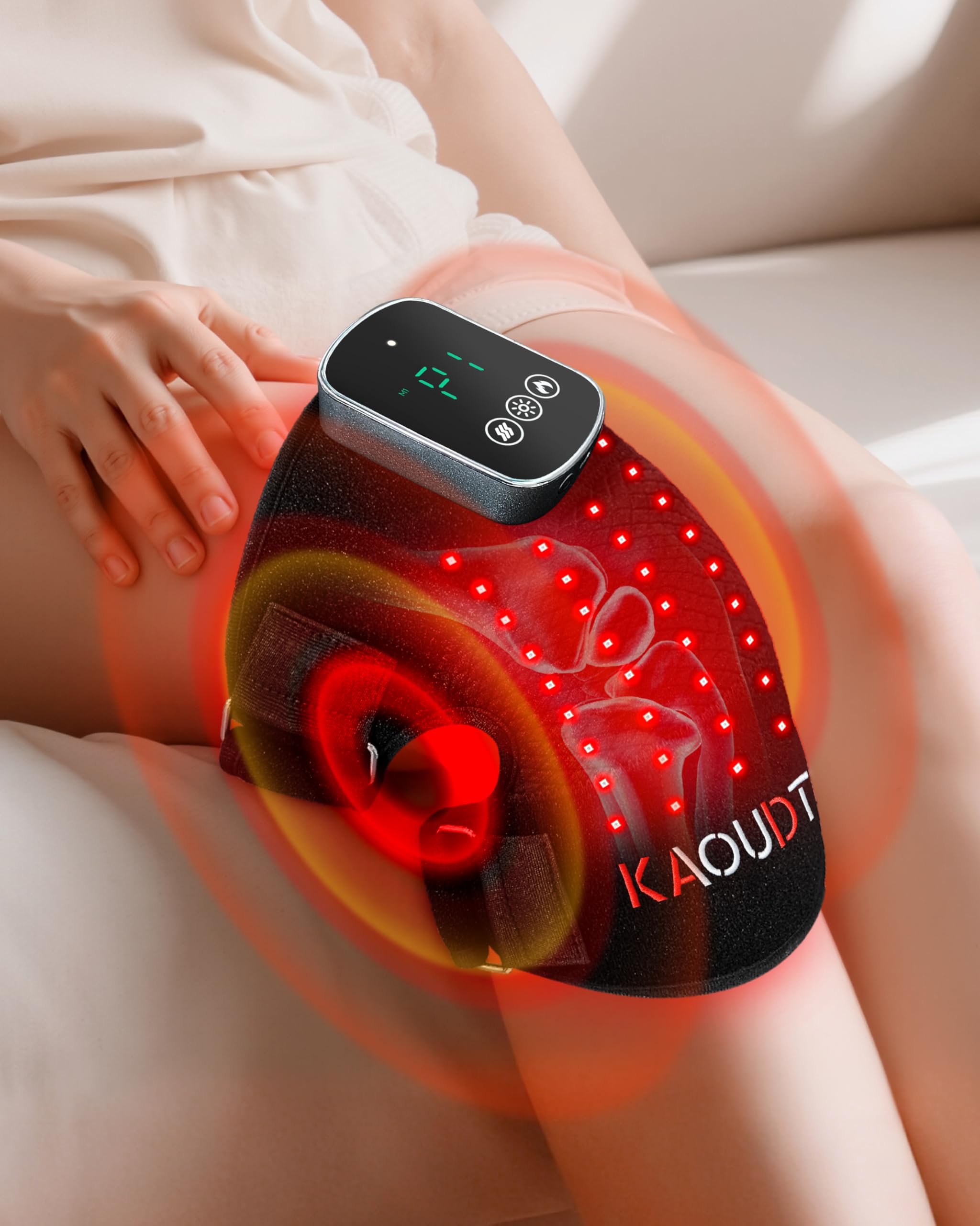 Kaoudt Genou 3D avec chaleur et lumière rouge pour un confort ciblé
