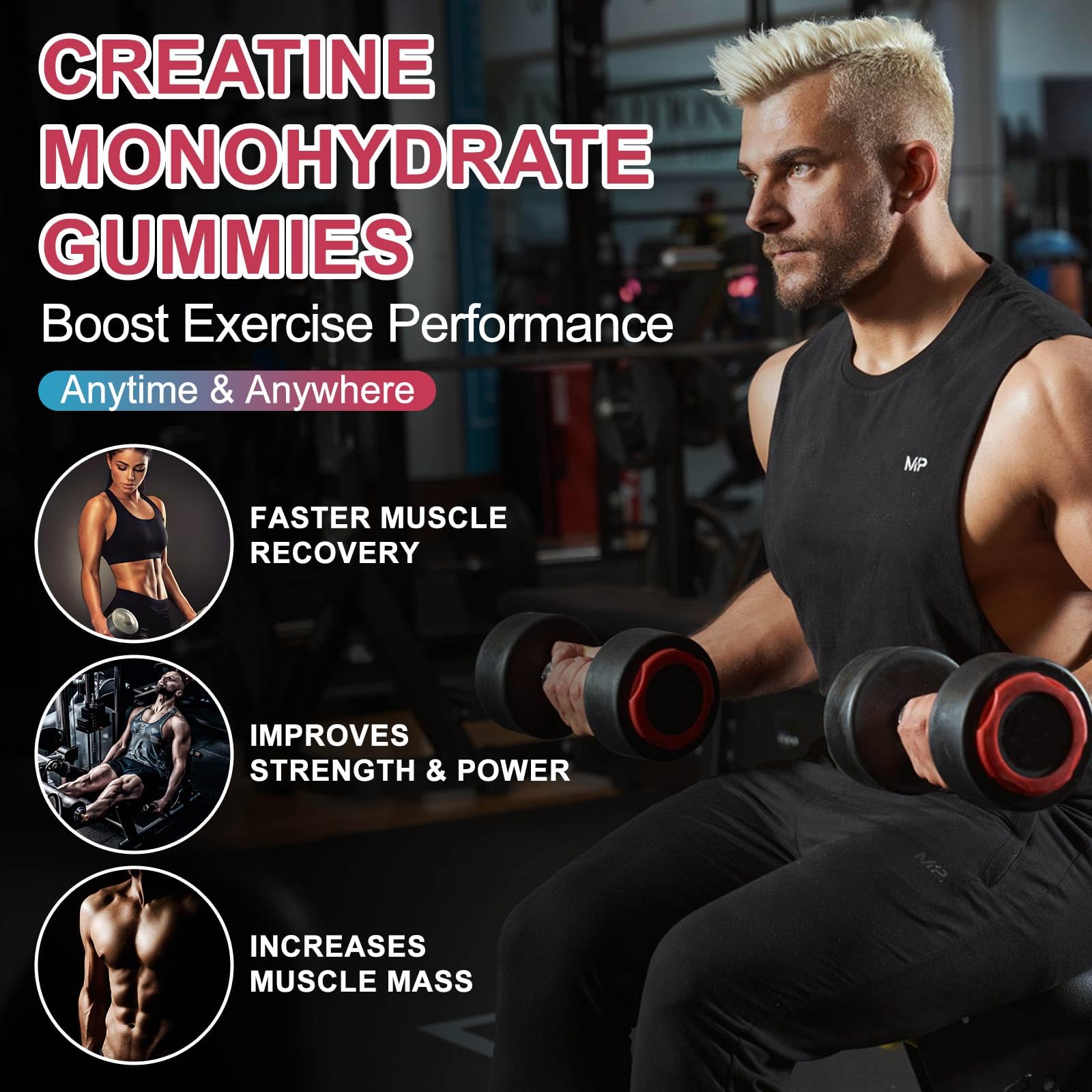 Gommes Kaoxnu Creatine Monohydrate, contenu 120 gommes pour programme régulier.